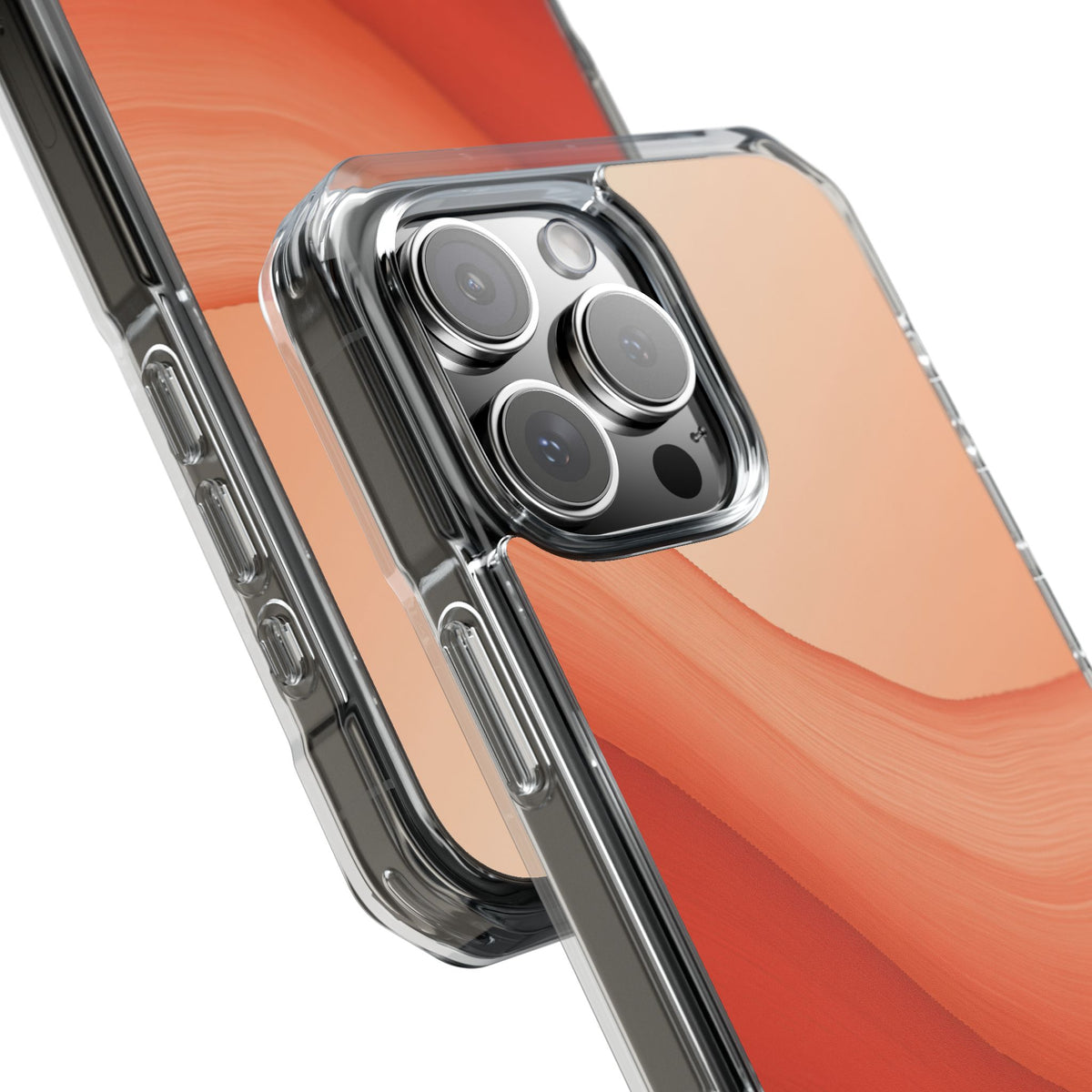 Terracotta Flow · Clear Impact Magnetic Phone Case for iPhone · Orange