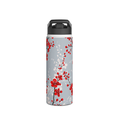 Scarlet Plum Blossom · Insulated Water Bottle · Red
