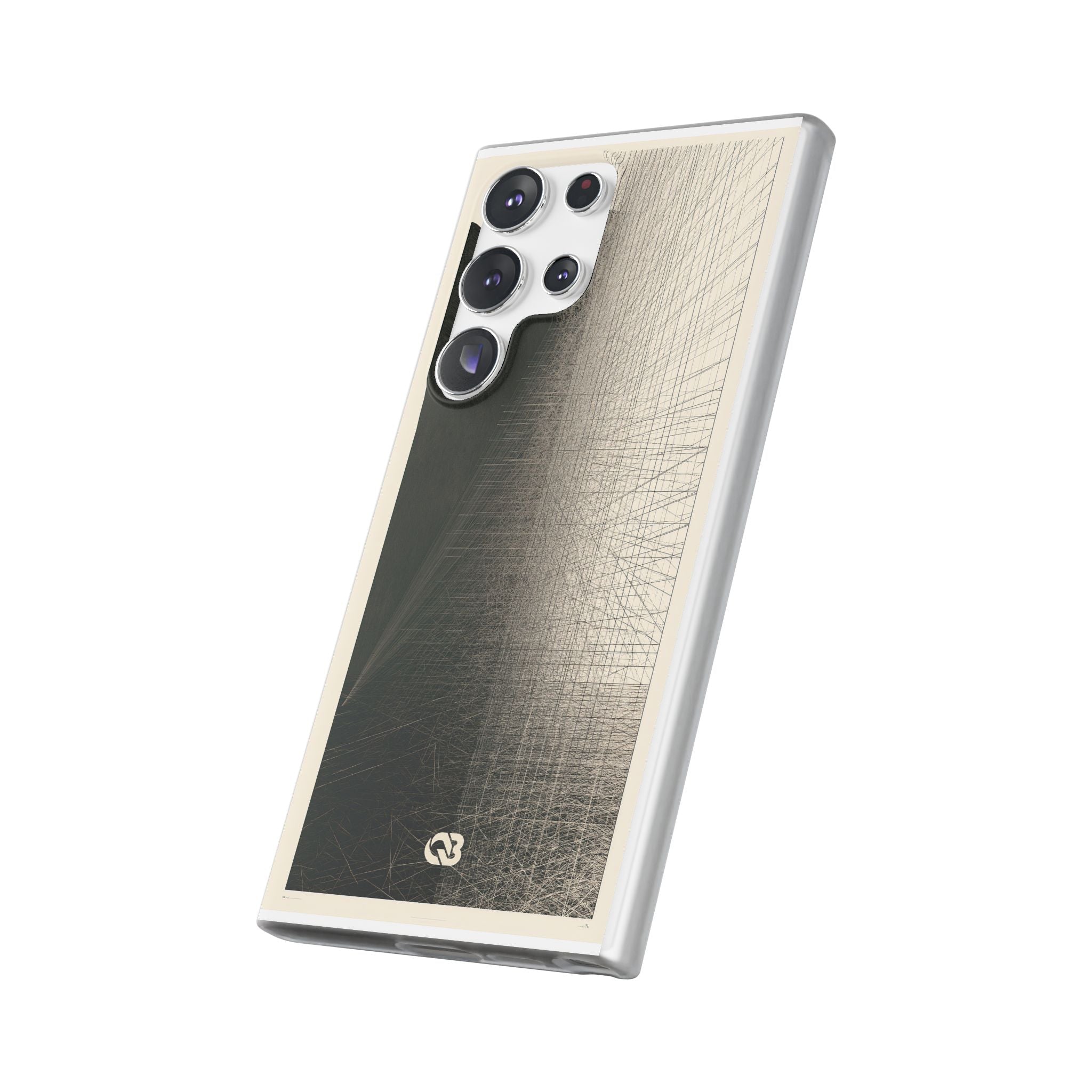 Beige Lite Phone Case for Samsung - Brutalist Graphite Grid