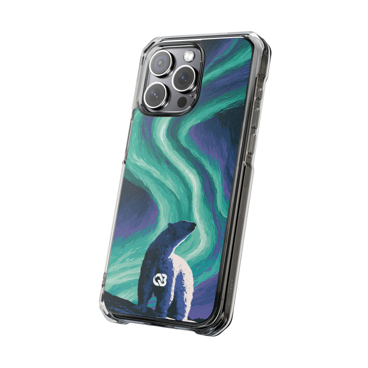 Arctic Aurora Bear · Clear Impact Magnetic Phone Case for iPhone · Teal