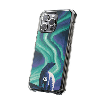 Arctic Aurora Bear · Clear Impact Magnetic Phone Case for iPhone · Teal