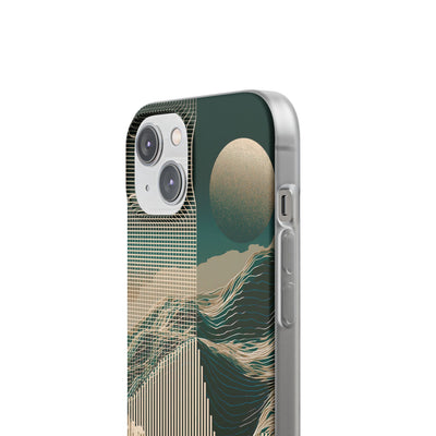 Green Lite Phone Case for iPhone - Lunar Moss Topography