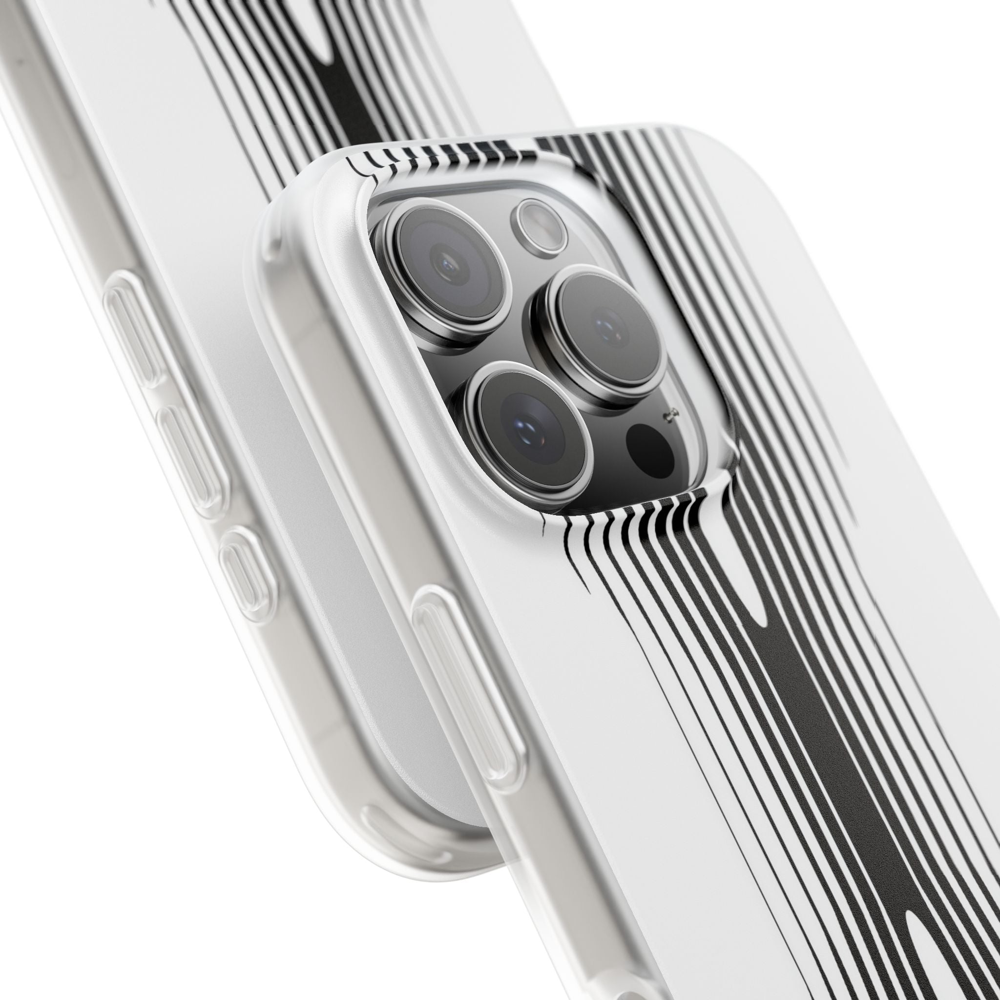 White Lite Phone Case for iPhone - Kinetic Mono Distortion