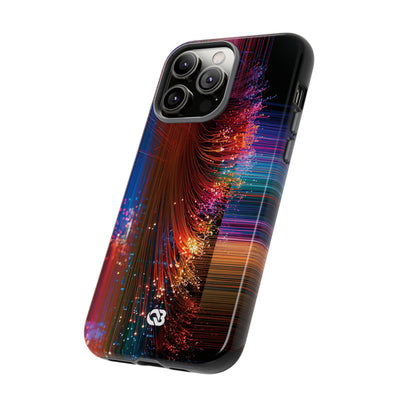 Black Tough Phone Case for iPhone - Cyber Optic Streak