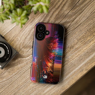 Black Tough Phone Case for iPhone - Cyber Optic Streak