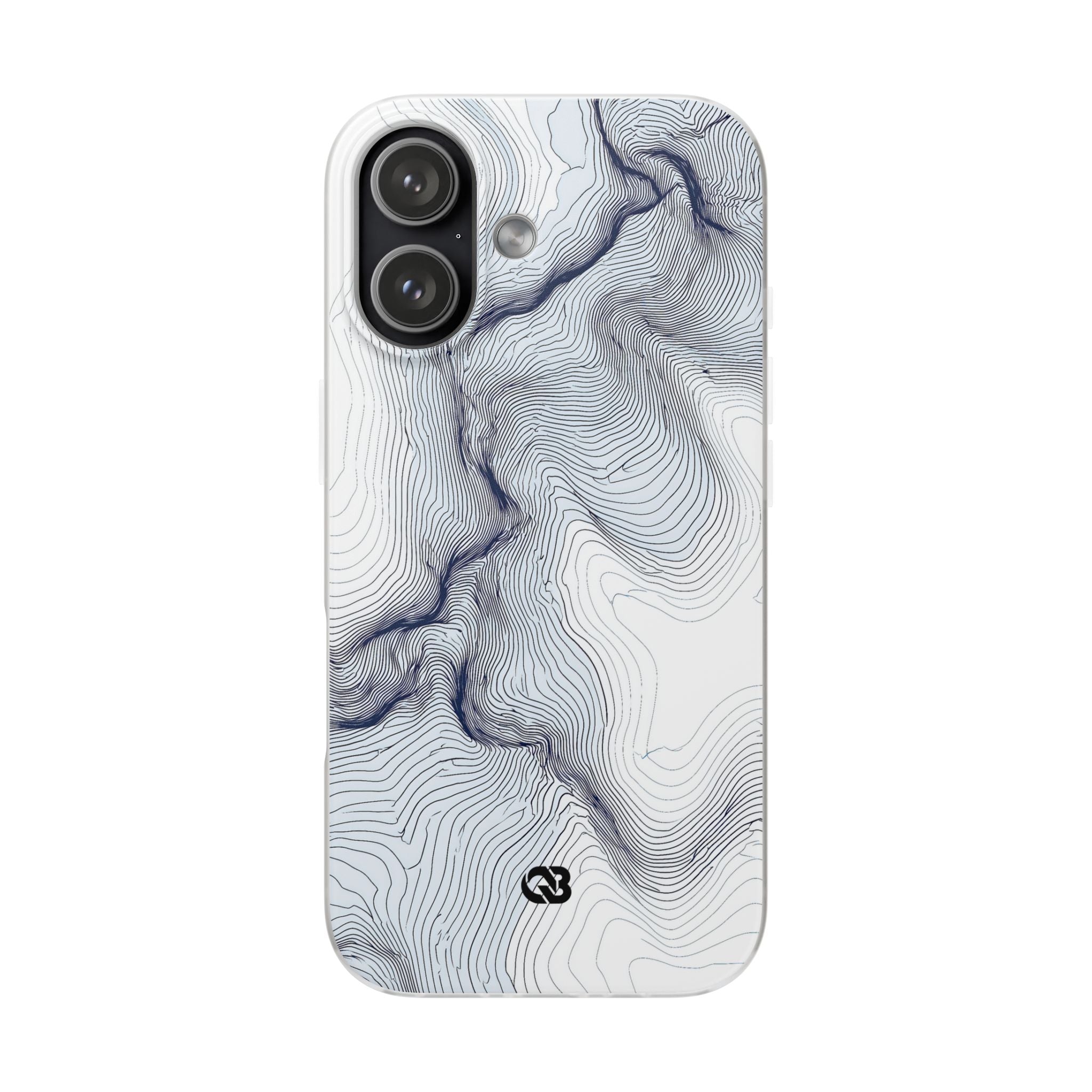 White Lite Phone Case for iPhone - Nordic Ridge Topo