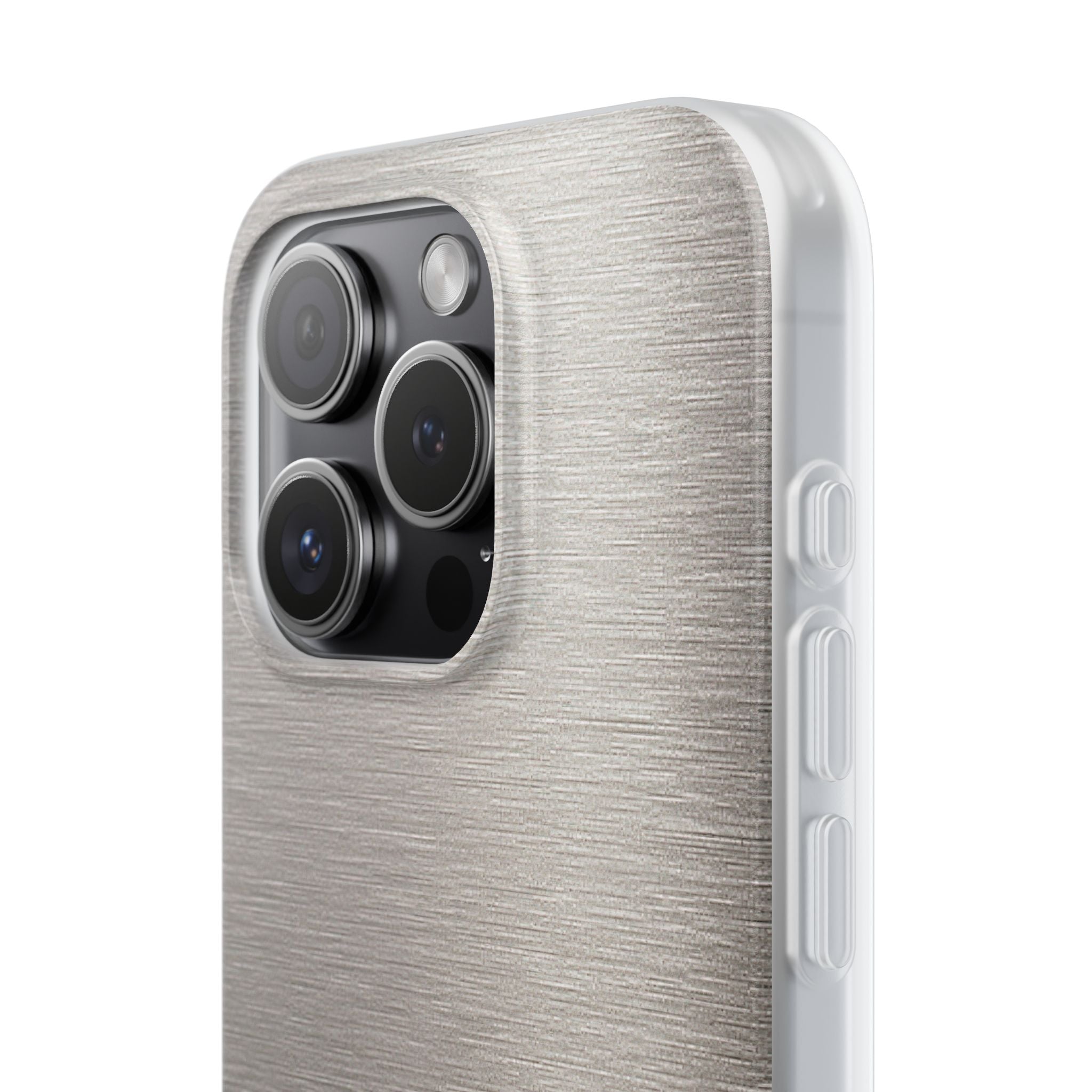 Grey Lite Phone Case for iPhone - Brushed Nickel Linen