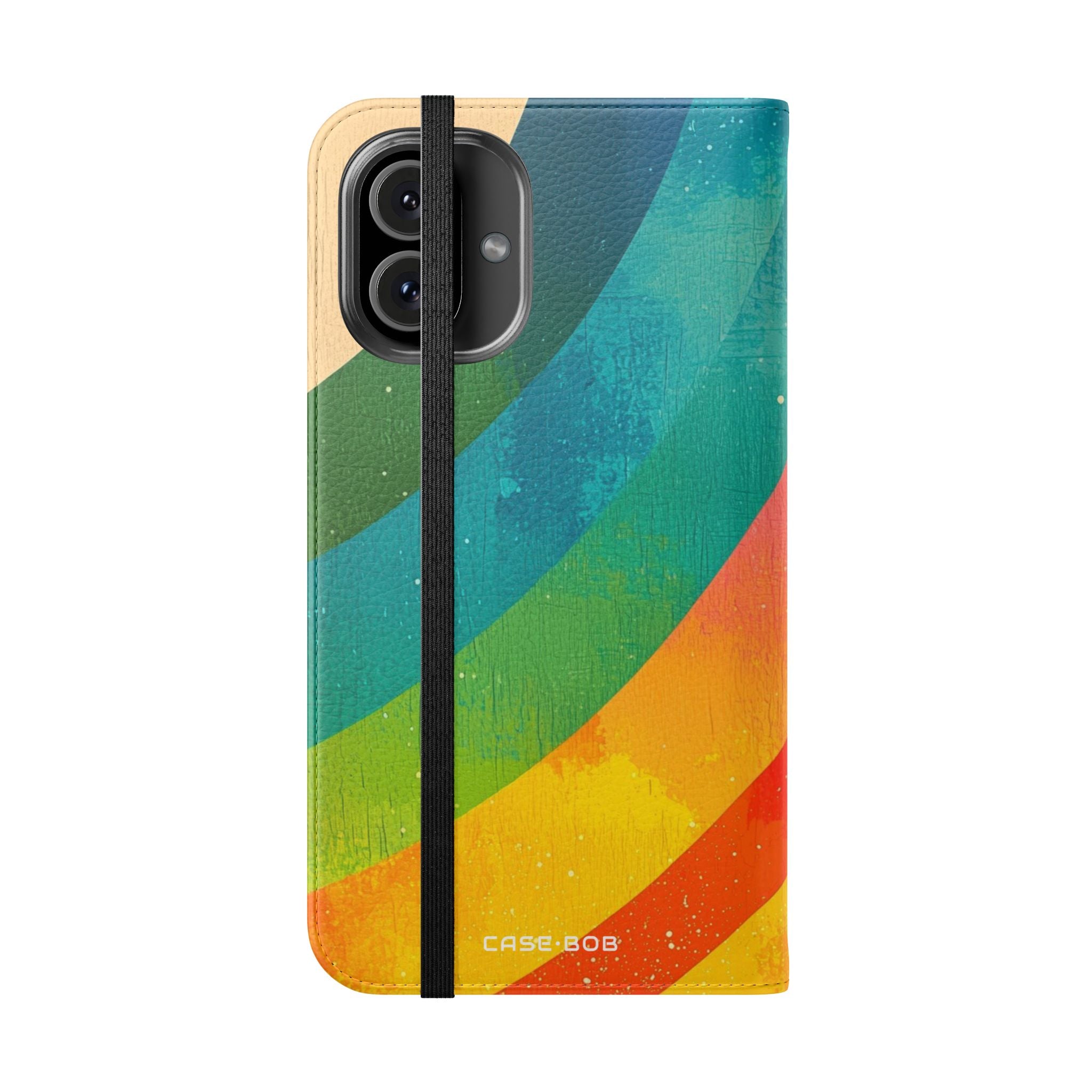 Curved Rainbow Breeze - iPhone 16 Plus Case - Wallet