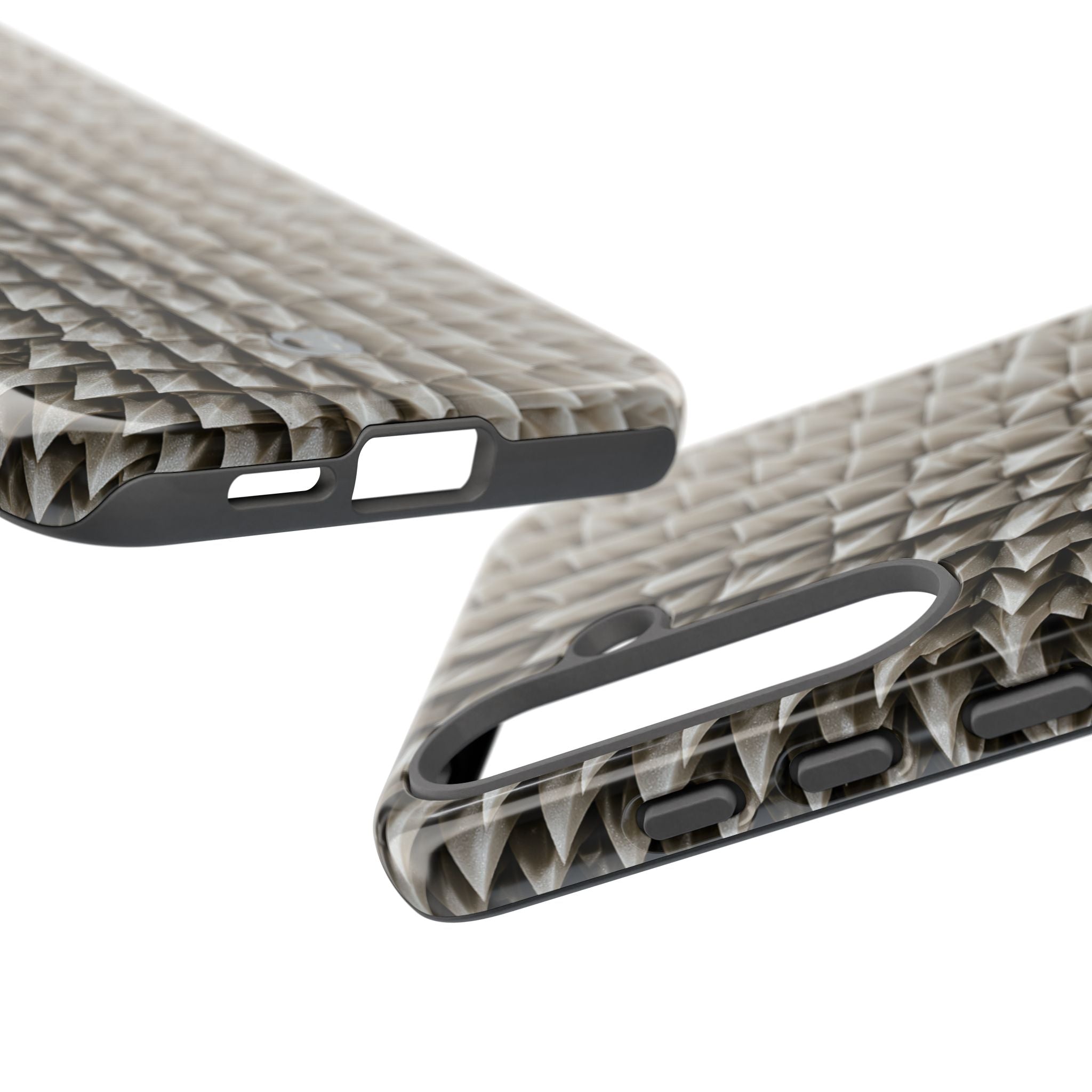 Beige Tough Phone Case for Samsung - Bone Spiked Grid