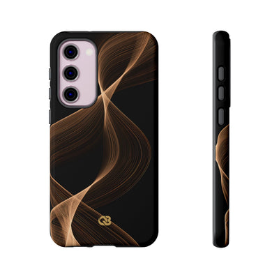 Brown Tough Phone Case for Samsung - Copper Silk Wave