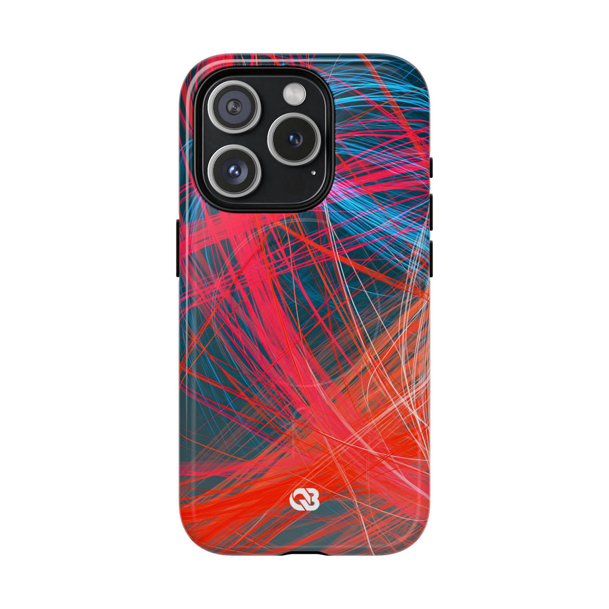 Neon Fiber Stream · Tough 2.0 Magnetic Phone Case for iPhone · Red