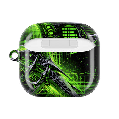 Cyber Sigil Grid · Hard Case for AirPods & AirPods Pro · Green
