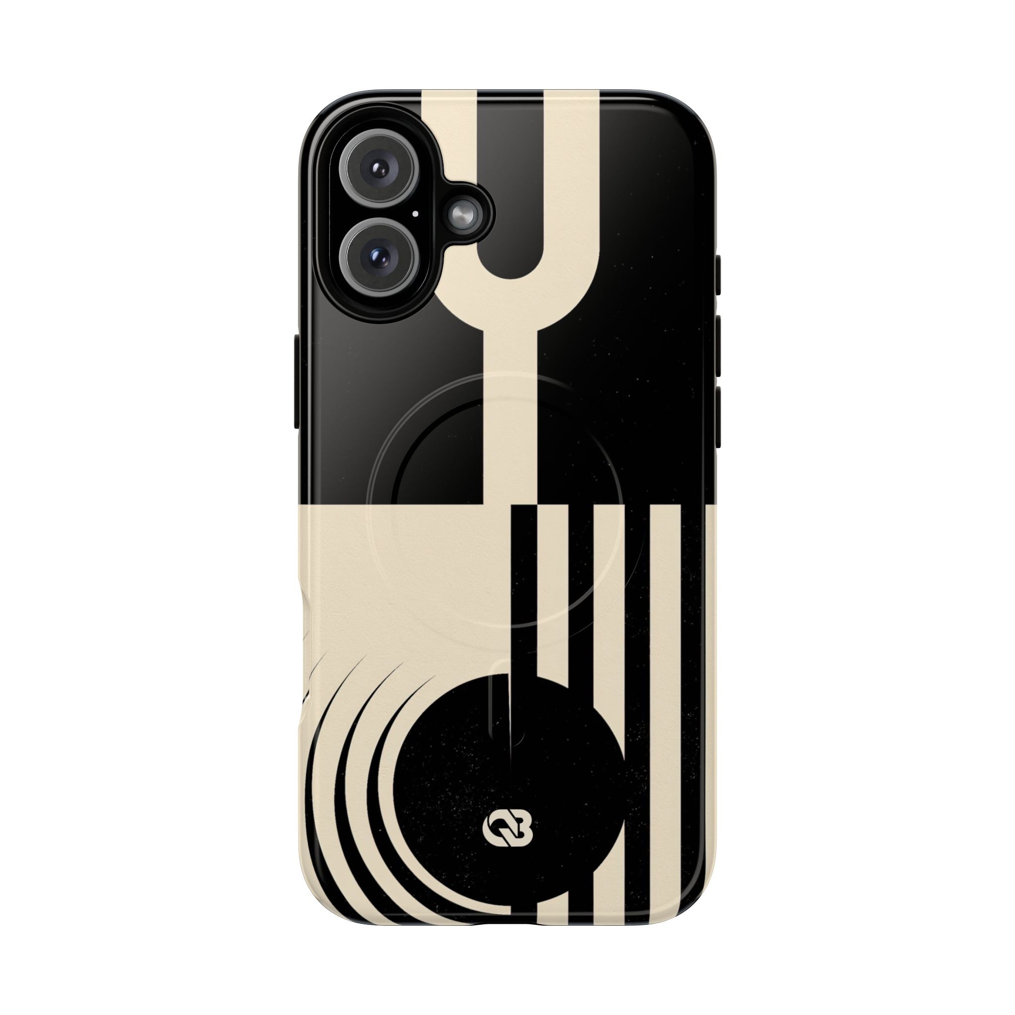 Black Tough 2.0 Magsafe Phone Case for iPhone - Ivory Signal Grid