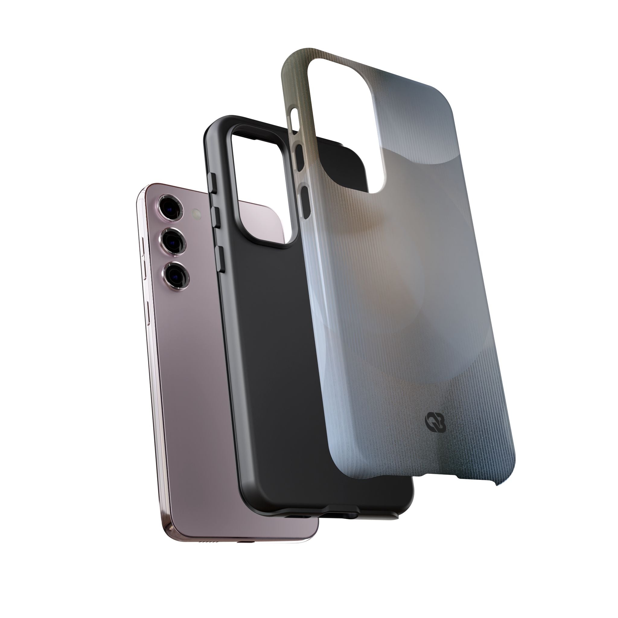 White Tough Phone Case for Samsung - Frosted Ribbed Sphere