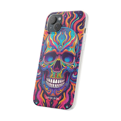 Flaming Skull iPhone 15 Plus Case - Soft