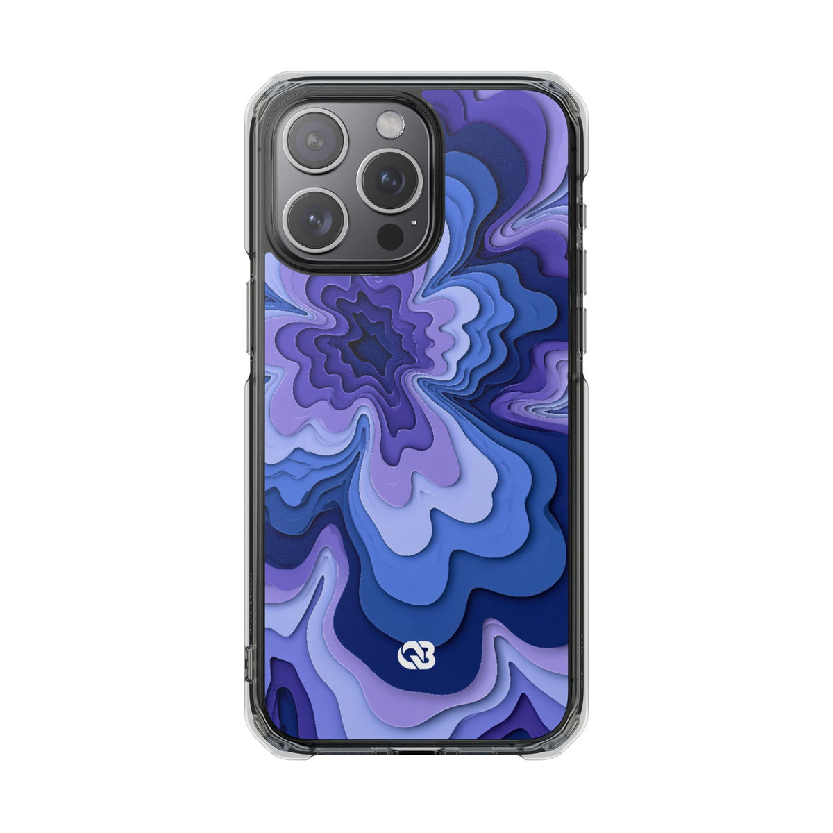 Periwinkle Strata Bloom · Clear Impact Magnetic Phone Case for iPhone · Purple
