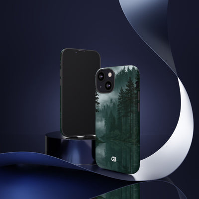 Misty Pine Reflections · Tough Phone Case for iPhone · Green
