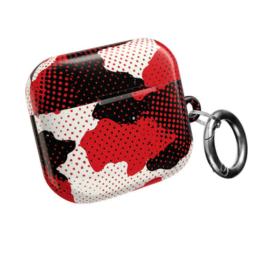 Crimson Halftone Camo · Hard Case for AirPods & AirPods Pro · Red