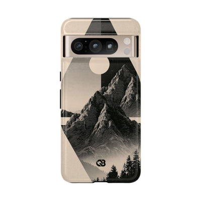 Beige Tough Phone Case for Google Pixel - Obsidian Summit Parchment