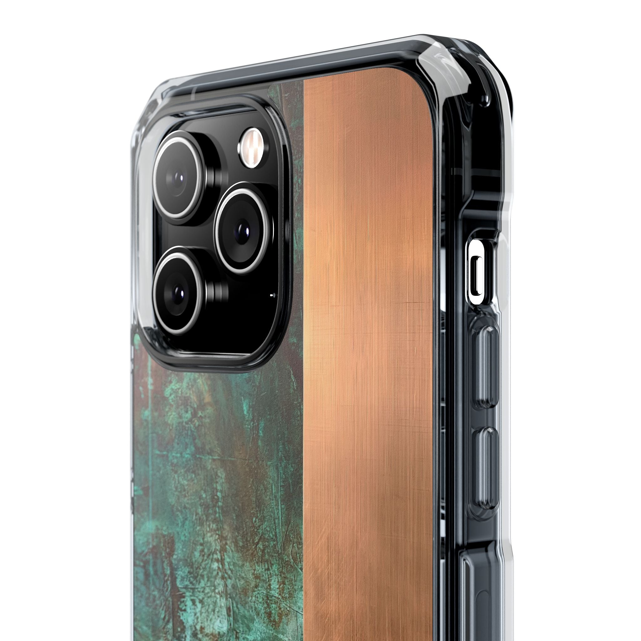 Teal Impact MagSafe Phone Case for iPhone - Verdigris Copper Slab