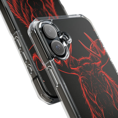 Crimson Horizon Moose · Impact Magnetic Phone Case for iPhone ·  Black