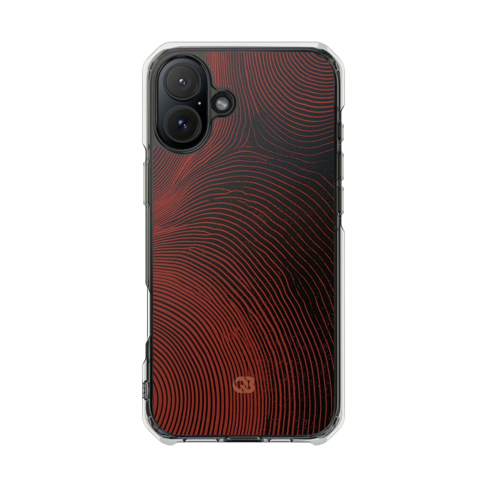 Red Impact MagSafe Phone Case for iPhone - Terracotta Nerve Map