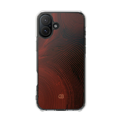 Red Impact MagSafe Phone Case for iPhone - Terracotta Nerve Map