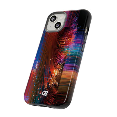 Black Tough Phone Case for iPhone - Cyber Optic Streak