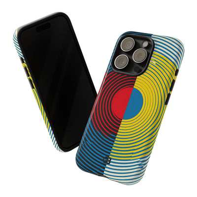 Blue Tough Phone Case for iPhone - Primary Circuit Orbit