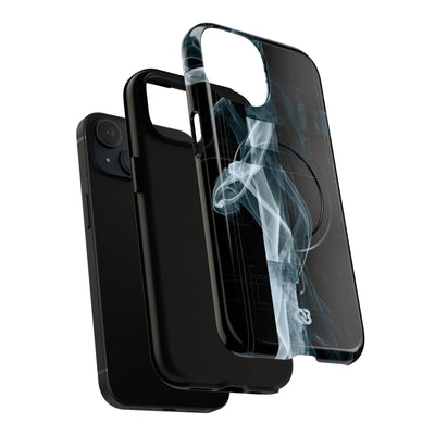Black Tough 2.0 Magsafe Phone Case for iPhone - Arctic Vapor Grid