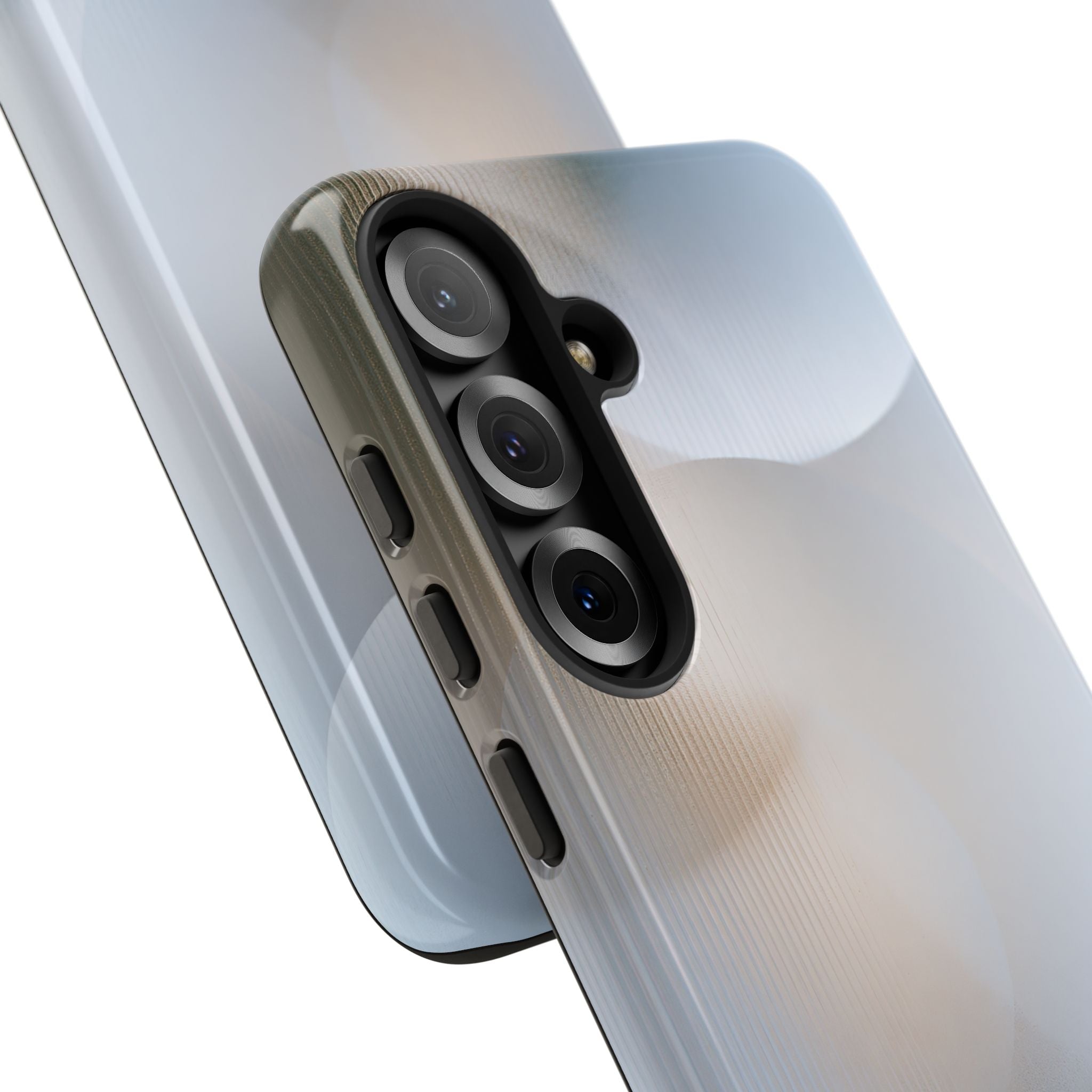White Tough Phone Case for Samsung - Frosted Ribbed Sphere