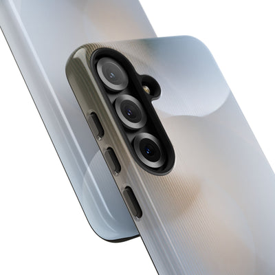 White Tough Phone Case for Samsung - Frosted Ribbed Sphere
