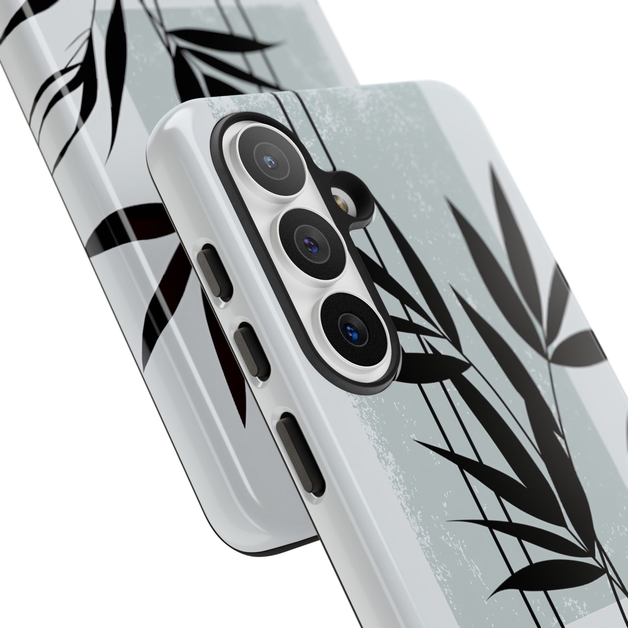 Grey Tough Phone Case for Samsung - Sage Bamboo Noir