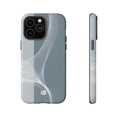 Grey Tough Phone Case for iPhone - Slate Mesh Horizon