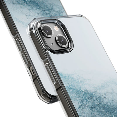 Teal Impact MagSafe Phone Case for iPhone - Cyan Vector Lattice