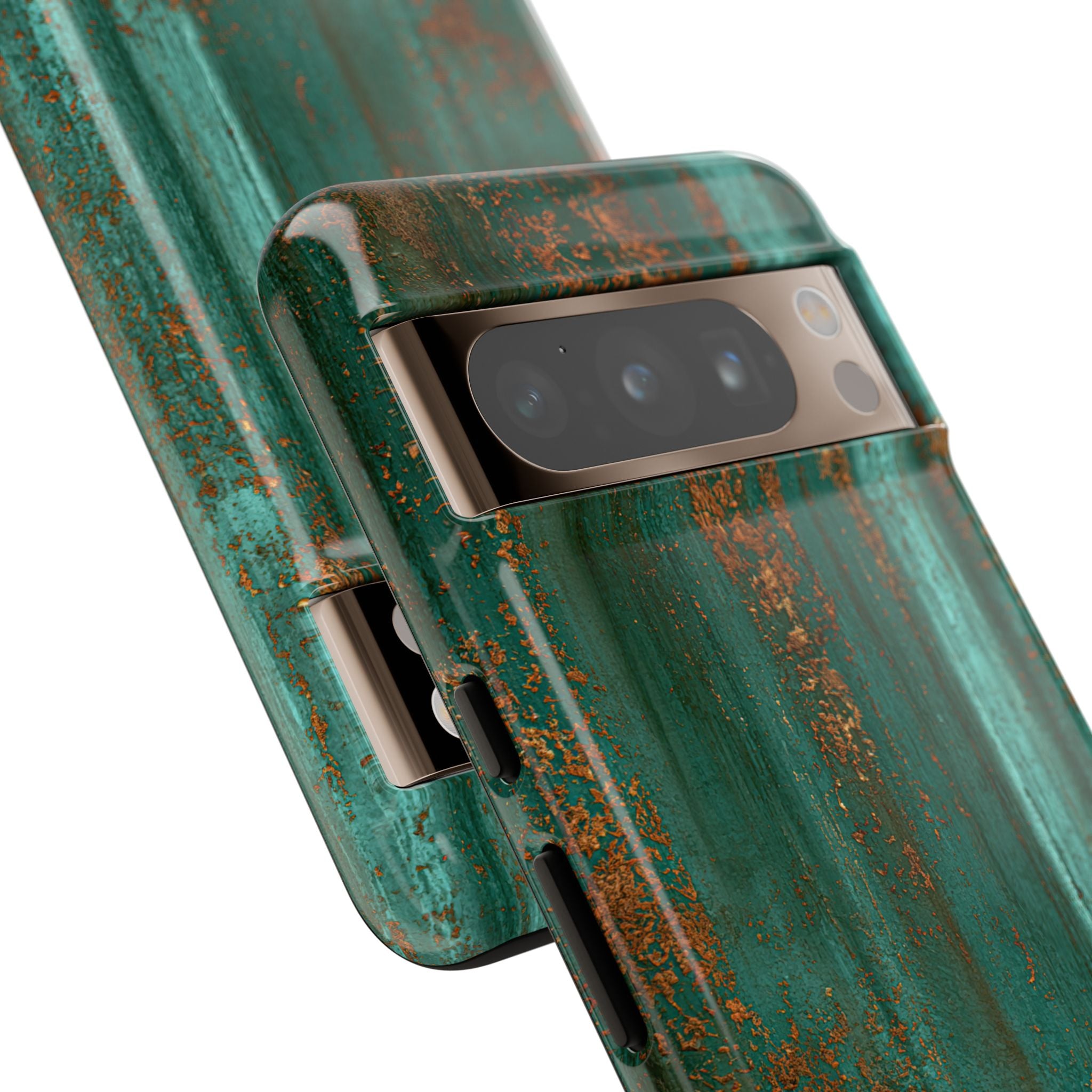 Teal Tough Phone Case for Google Pixel - Verdigris Copper Siding