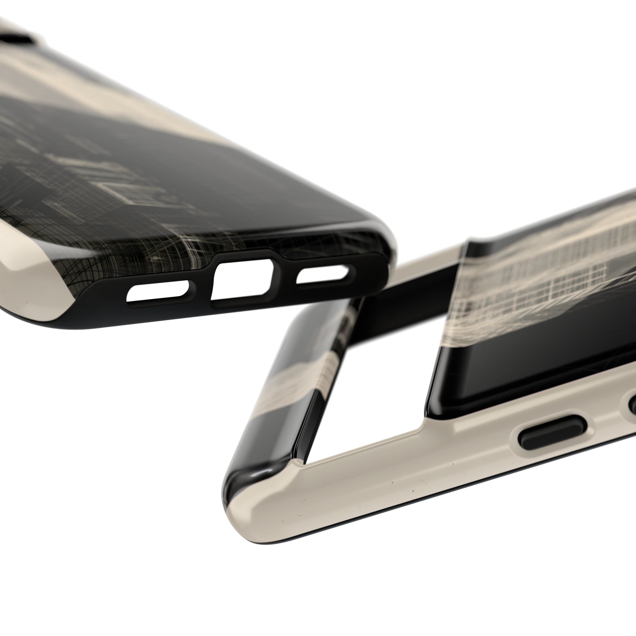Beige Tough Phone Case for Google Pixel - Monolith Urban Grid
