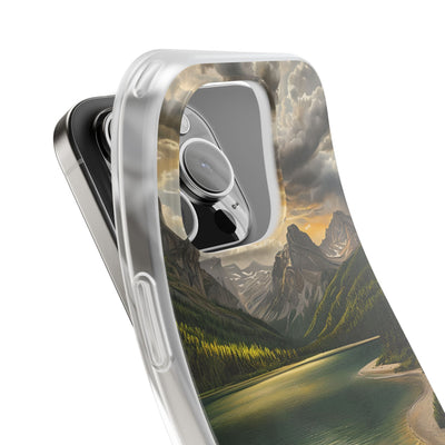 Gilded Mountain Lake · Soft Phone Case for iPhone