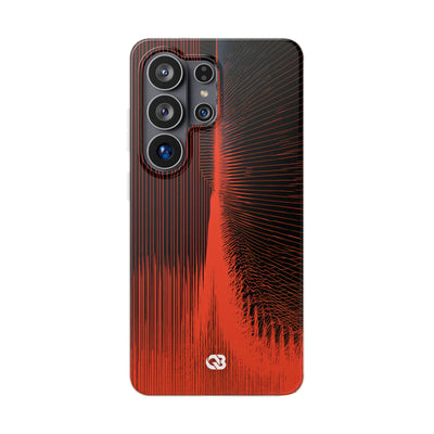 Red Lite Phone Case for Samsung - Crimson Frequency Pulse