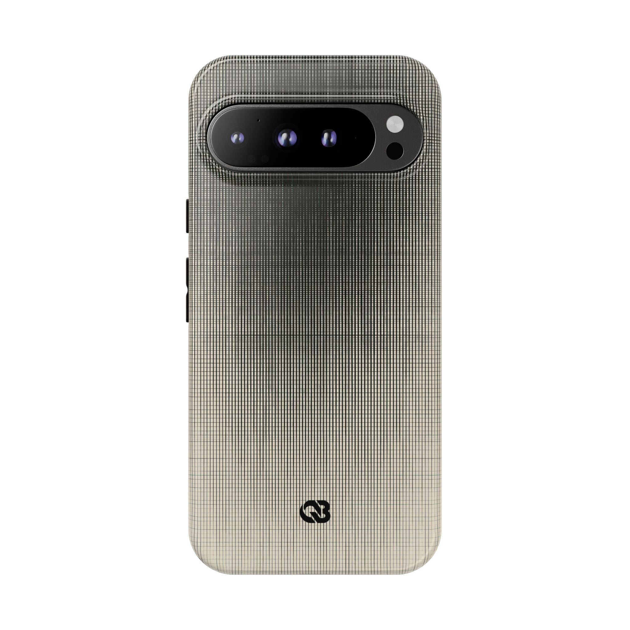 Beige Tough Phone Case for Google Pixel - Carbon Screen Grid