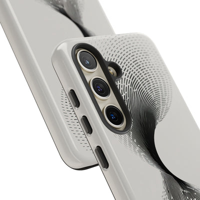 White Tough Phone Case for Samsung - Linear Torsion Grid