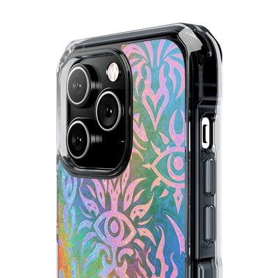 Chromatic Mystic Sigil · Clear Impact Magnetic Phone Case for iPhone · Blue