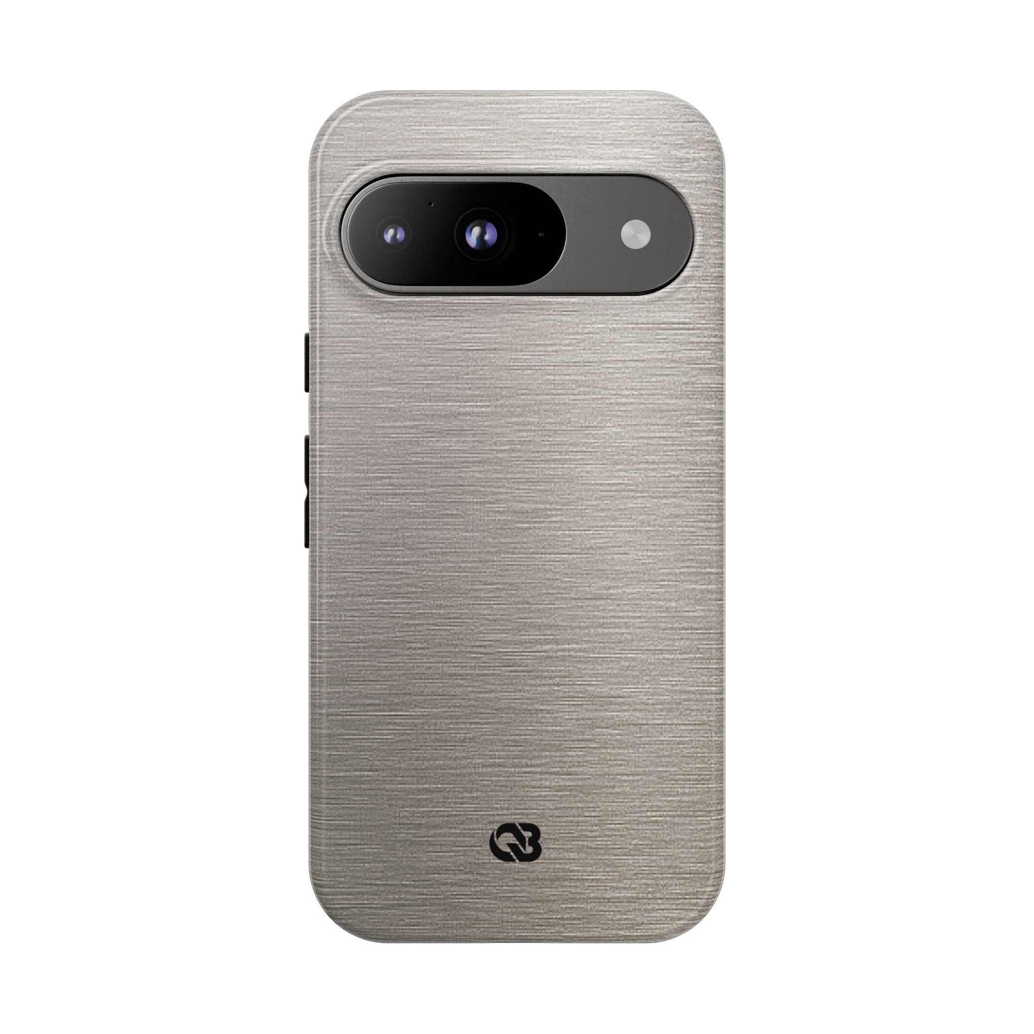 Grey Tough Phone Case for Google Pixel - Brushed Nickel Linen