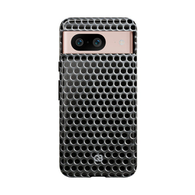 Silver Tough Phone Case for Google Pixel - Brutalist Steel Mesh