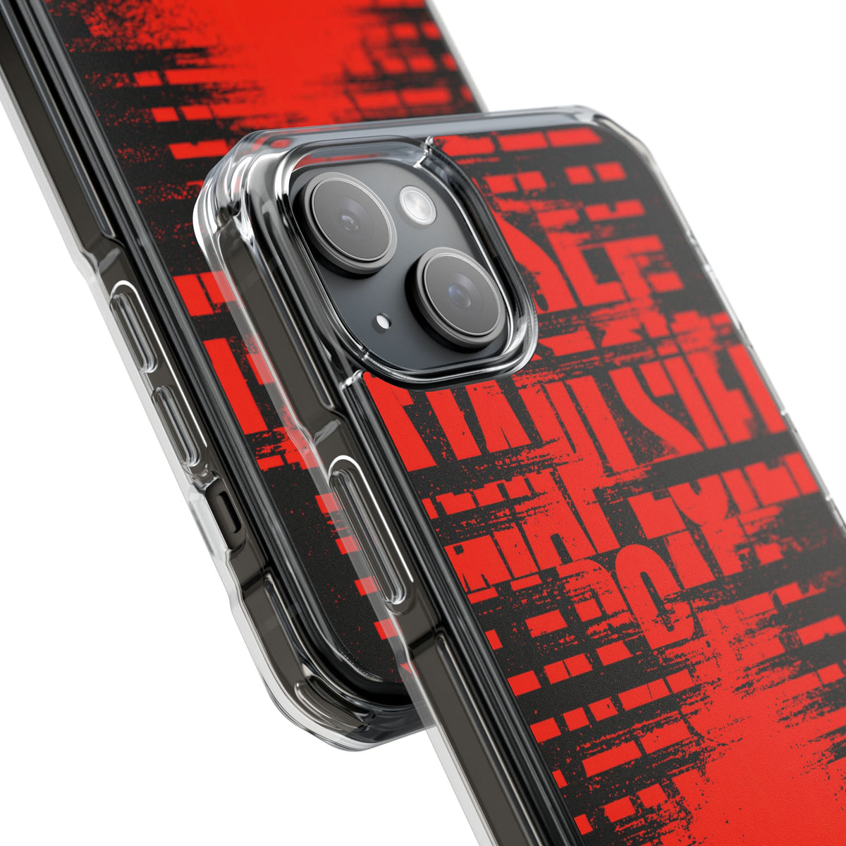 Crimson Redaction · Clear Impact Magnetic Phone Case for iPhone ·  Black