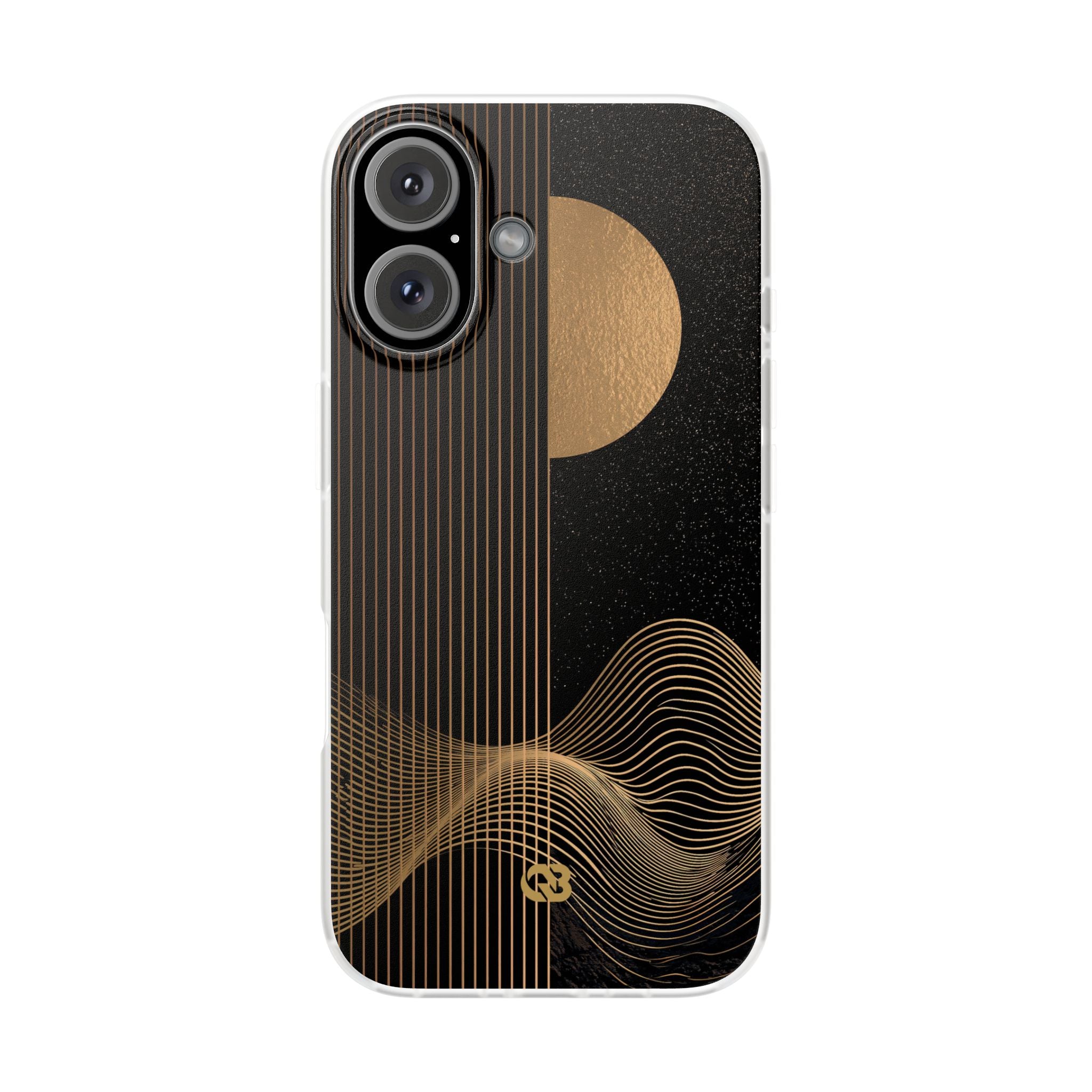 Gold Lite Phone Case for iPhone - Gilded Obsidian Dunes