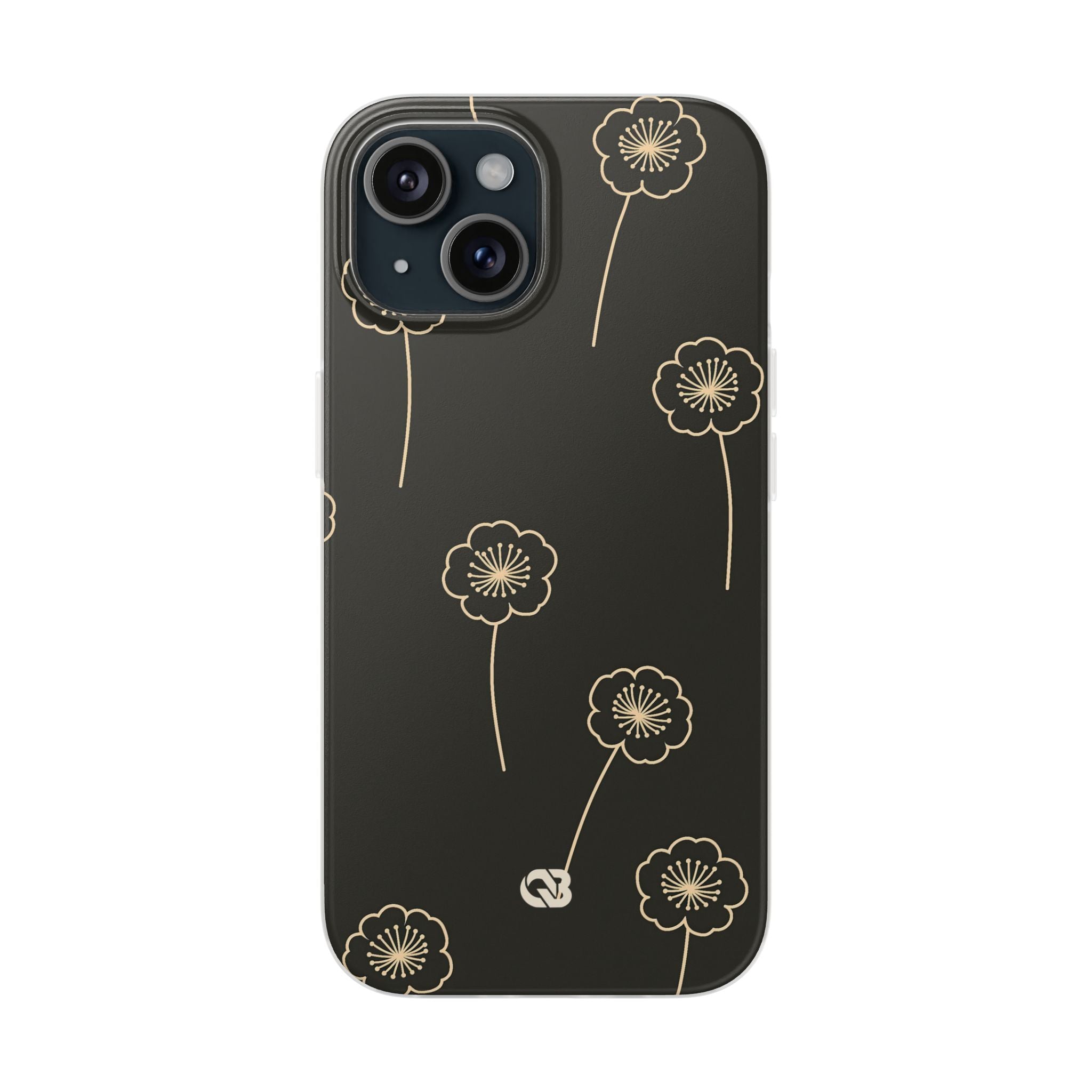Black Lite Phone Case for iPhone - Obsidian Sand Petals