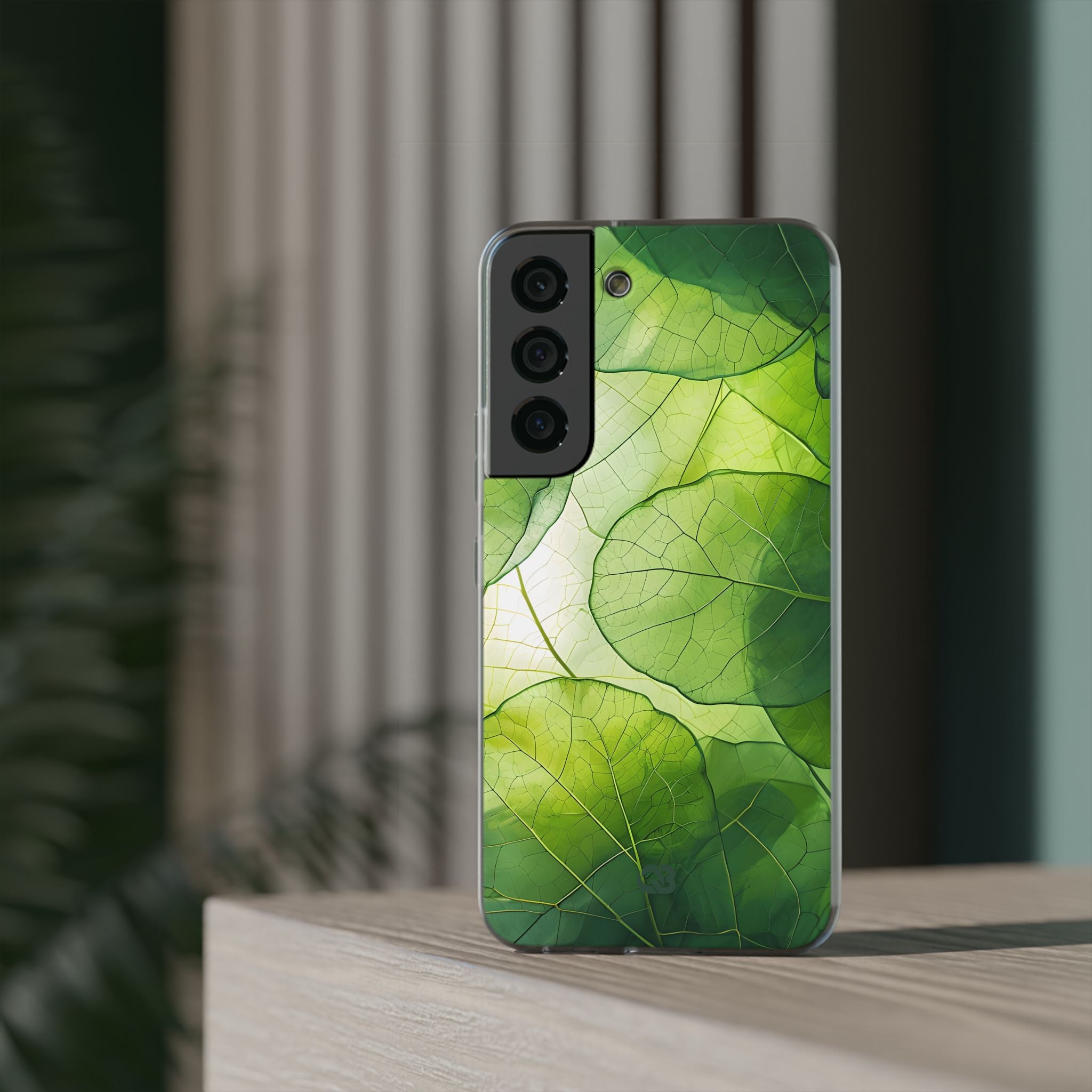 Emerald Leaf Veins · Soft Phone Case for Samsung