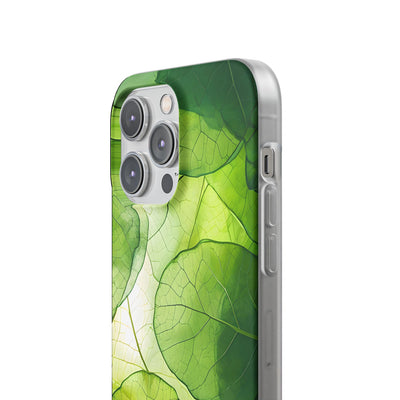 Emerald Leaf Veins · Soft Phone Case for iPhone