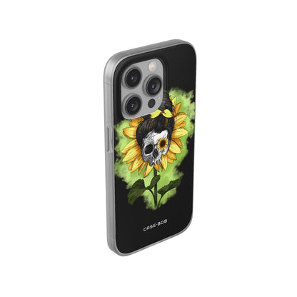 Sonnenblumen-Schädel iPhone 14 Pro Case - Soft